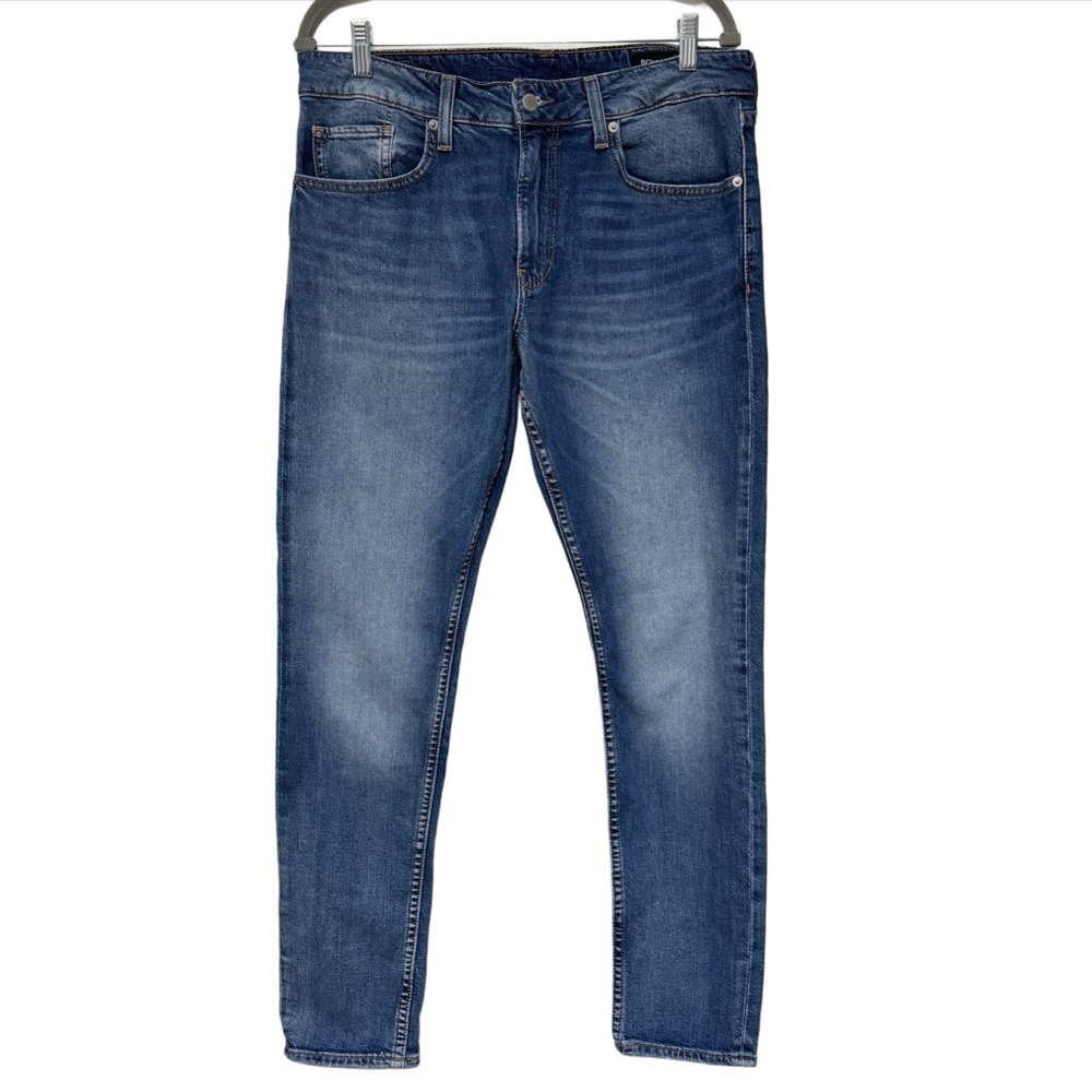{Bonobos} "Slim Taper" 33x32 Blue Tapered Straight Stretch Denim Jeans